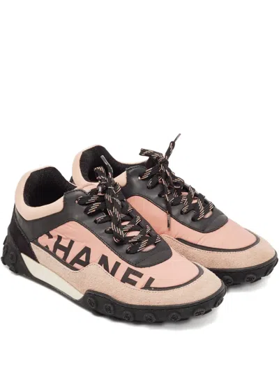 Pre-owned Chanel Logo-detail Lace-up Sneakers In Pink