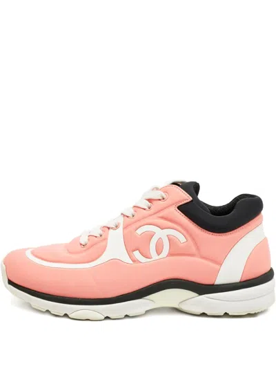 Pre-owned Chanel Logo-detail Sneakers In Pink