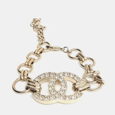 Pre-owned Chanel Logo Embellished Chain Bracelet In Multicolor