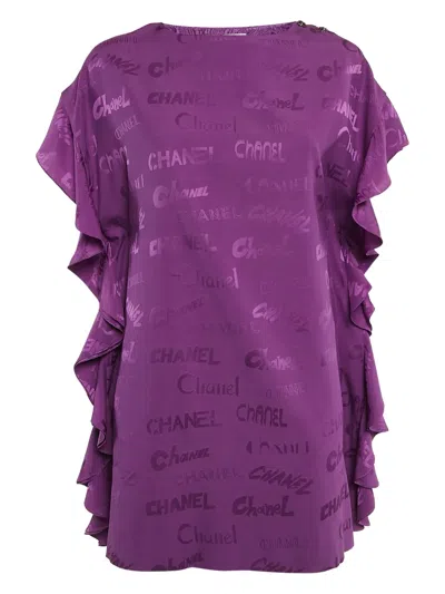 Pre-owned Chanel Logo-jacquard Mini Dress