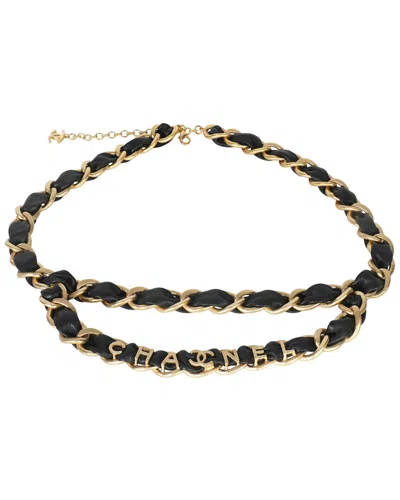 Pre-owned Chanel Logo Leather Chain Link Belt, Nwt (authentic Pre-loved)