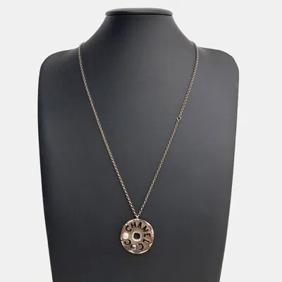 Pre-owned Chanel Logo Necklace In Gold