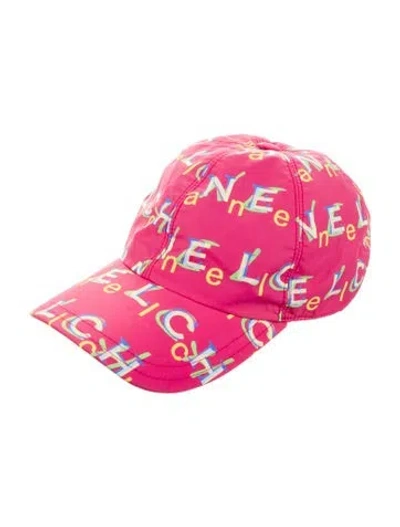 Pre-owned Chanel Logo Nylon Baseball Cap In Pink