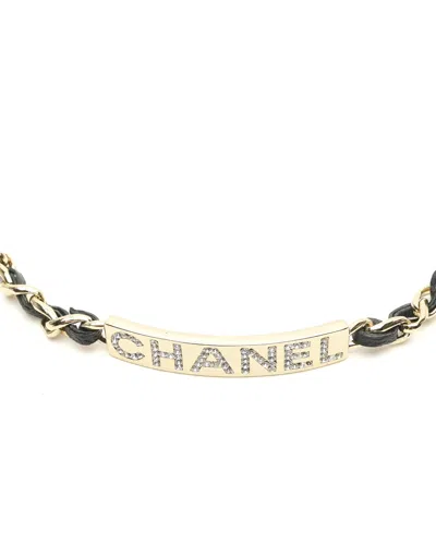 Pre-owned Chanel Logo Plate Choker In Multi
