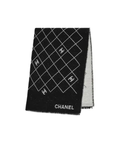 Chanel Logo Scarf In Black