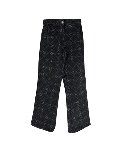 Pre-owned Chanel Logo Straight Leg Jean