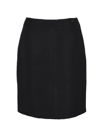 Pre-owned Chanel Logo-detail Mini Pencil Skirt In Black
