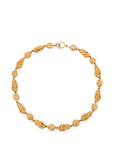 Pre-owned Chanel Logo-engraved Necklace In Gold