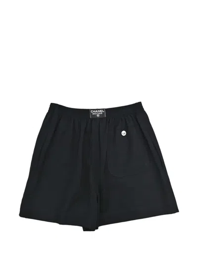 Pre-owned Chanel Logo-patch Shorts In Black