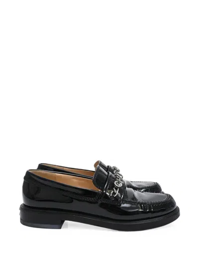 Pre-owned Chanel Logo-plaque Loafers In Black