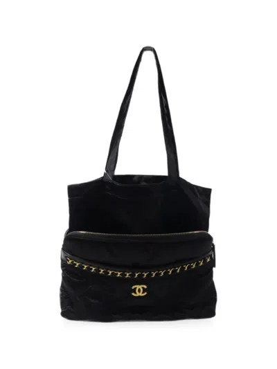 Pre-owned Chanel Logo-plaque Tote Bag In Black