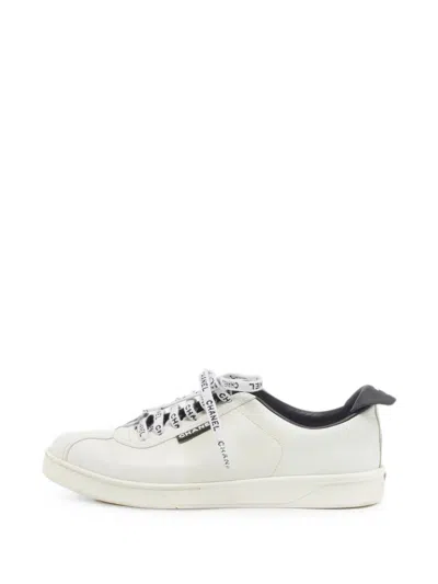 Pre-owned Chanel Logo-print Sneakers In White
