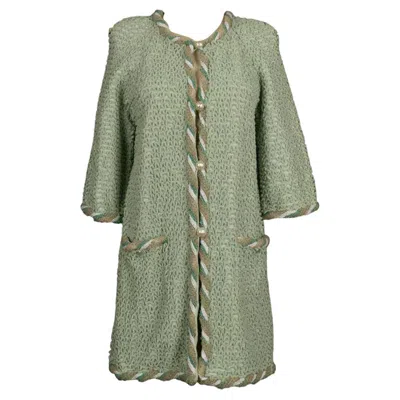 Pre-owned Chanel Long Knit Jacket 2012 In Gray