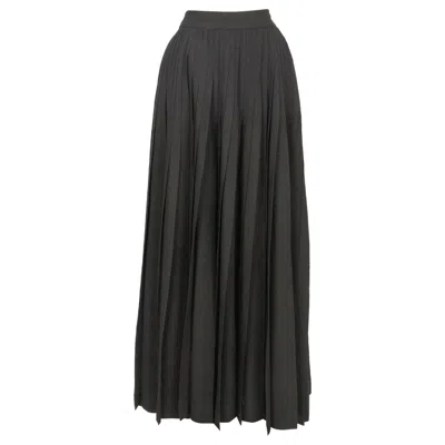 Pre-owned Chanel Long Pleated Skirt Haute Couture In Black
