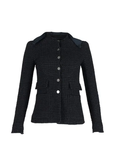 Pre-owned Chanel Long-sleeve Buttoned Jacket In Blue