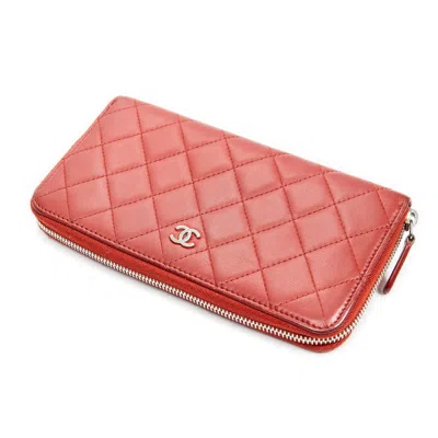 Pre-owned Chanel Long Zipped Wallet In Pink