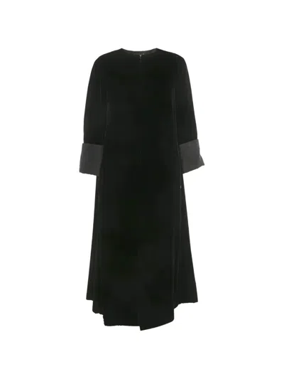 Pre-owned Chanel Long-sleeve Long Cape Coat In Black