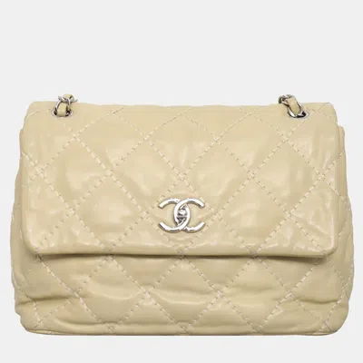 Pre-owned Chanel Love Me Tender Flap Bag In Sand