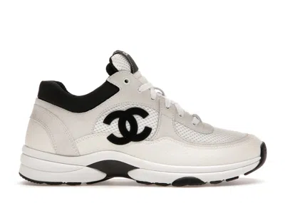 Pre-owned Chanel Low Top Trainer Suede (women's) Sneakers In White/black