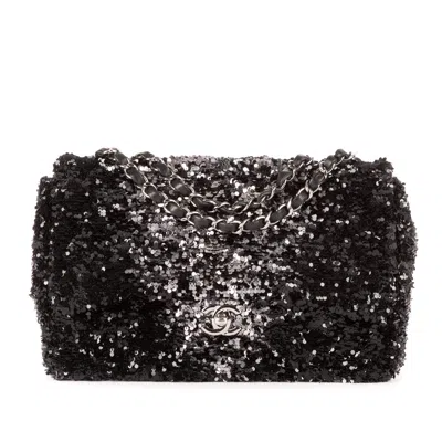 Pre-owned Chanel Ltd. Ed. Sequins Flap In Black