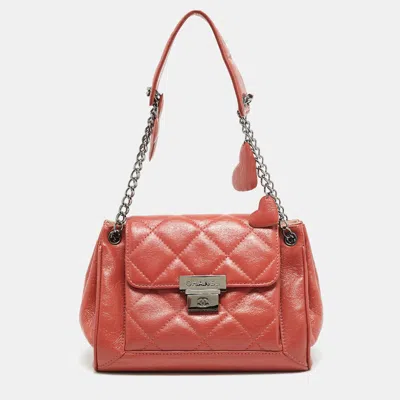 Pre-owned Chanel Lucky Charms Accordion Flap Brick Brown Quilted Leather Bag