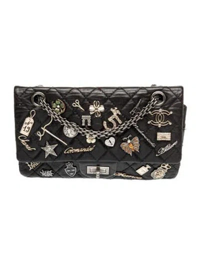 Pre-owned Chanel Lucky Charms Reissue 225 Double Flap Bag In Black