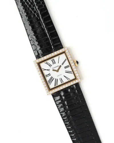 Pre-owned Chanel Mademoiselle 23x23mm 18k Diamond Watch In White
