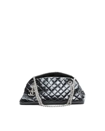 Chanel Mademoiselle Bowling Patent Bag In Black