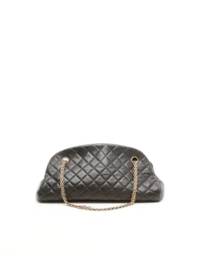 Pre-owned Chanel Mademoiselle Chain Bowling Bag In Black