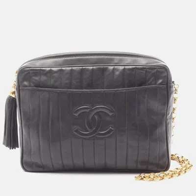 Pre-owned Chanel Mademoiselle Coco Cc Gray Lambskin Crossbody Chain Shoulder Bag Ghw