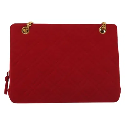 Pre-owned Chanel Mademoiselle Cotton Shoulder Bag () In Red