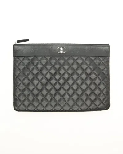 Pre-owned Chanel Mademoiselle Laptop Case, Size 15-inch In Black