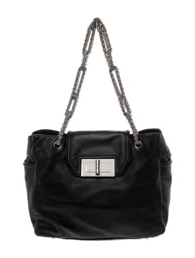 Pre-owned Chanel Mademoiselle Lock Chain Tote In Black