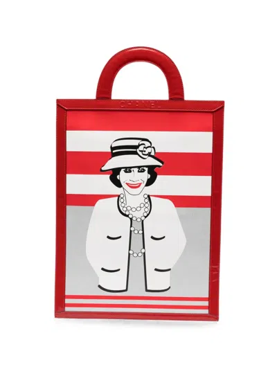 Pre-owned Chanel Mademoiselle Profile Tote Bag In White