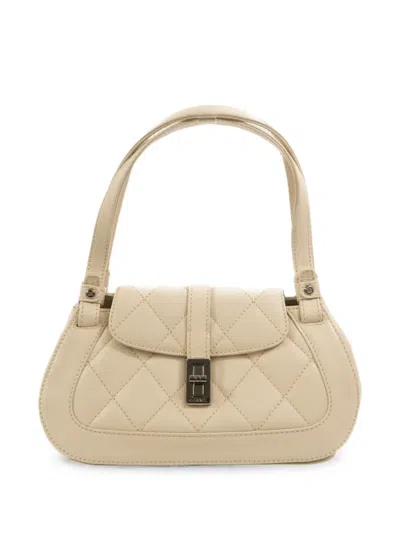 Pre-owned Chanel Mademoiselle Quilted Tote Bag In White