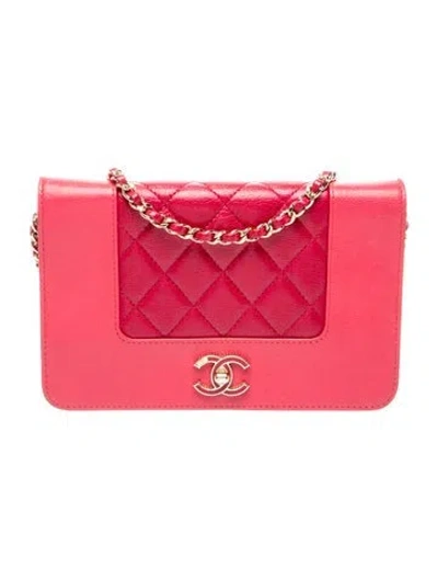 Pre-owned Chanel Mademoiselle Vintage Wallet On Chain In Pink