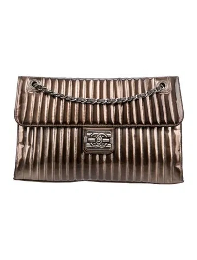Pre-owned Chanel Maharaja Express Flap Bag In Silver