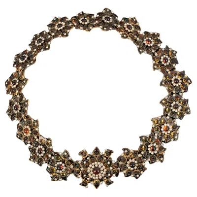 Pre-owned Chanel Maison Gripoix For  1988 Openwork Gold Belt With Amber Glass In Brown