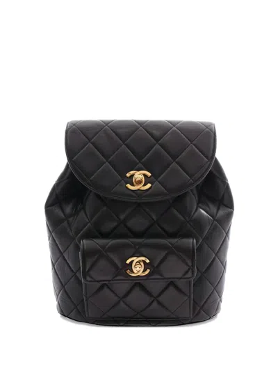 Pre-owned Chanel Matelassé Backpack In Black
