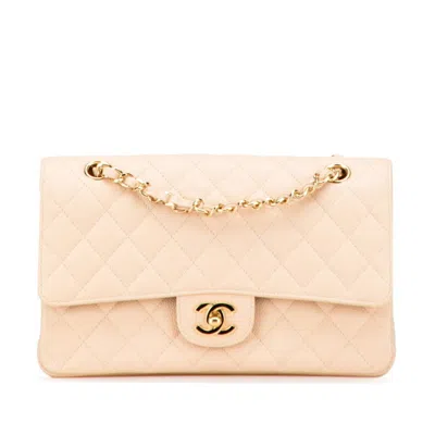 Pre-owned Chanel Matelasse Beige Grained Calfskin Shoulder Bag () In Sand
