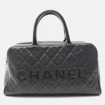 Pre-owned Chanel Matelasse Black Calfskin Tote Bag
