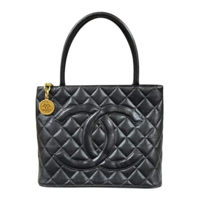 Pre-owned Chanel Matelasse Black Caviar Leather Tote Bag ()