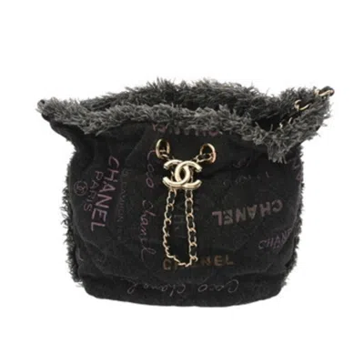 Pre-owned Chanel Matelasse Black Denim Shoulder Bag ()
