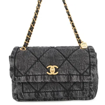 Pre-owned Chanel Matelasse Black Denim Shoulder Bag ()
