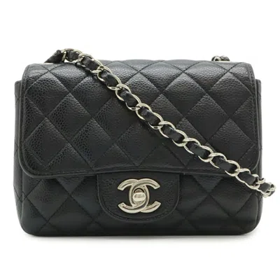 Pre-owned Chanel Matelasse Black Grained Calfskin Pochette Shoulder Bag ()
