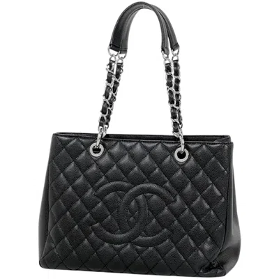 Pre-owned Chanel Matelasse Black Grained Calfskin Shoulder Bag Tote Bag ()