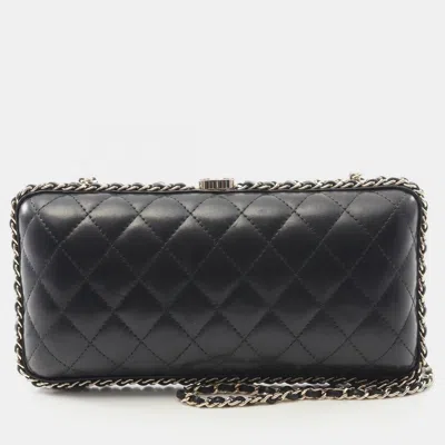 Pre-owned Chanel Matelassé Black Lambskin Crossbody Chain Shoulder Bag Ghw