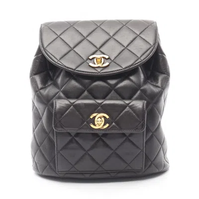 Pre-owned Chanel Matelasse Black Leather Backpack ()