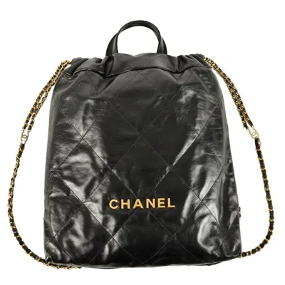 Pre-owned Chanel Matelasse Black Leather Backpack ()