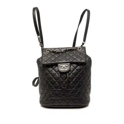 Pre-owned Chanel Matelasse Black Leather Backpack ()
